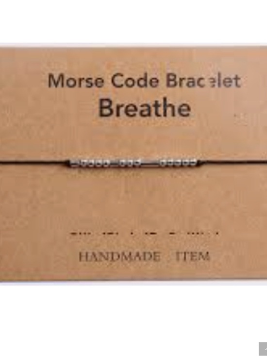 Private Label Jewelry - Morse Code "Breathe" Bracelet in Black with Silver plated Beads!